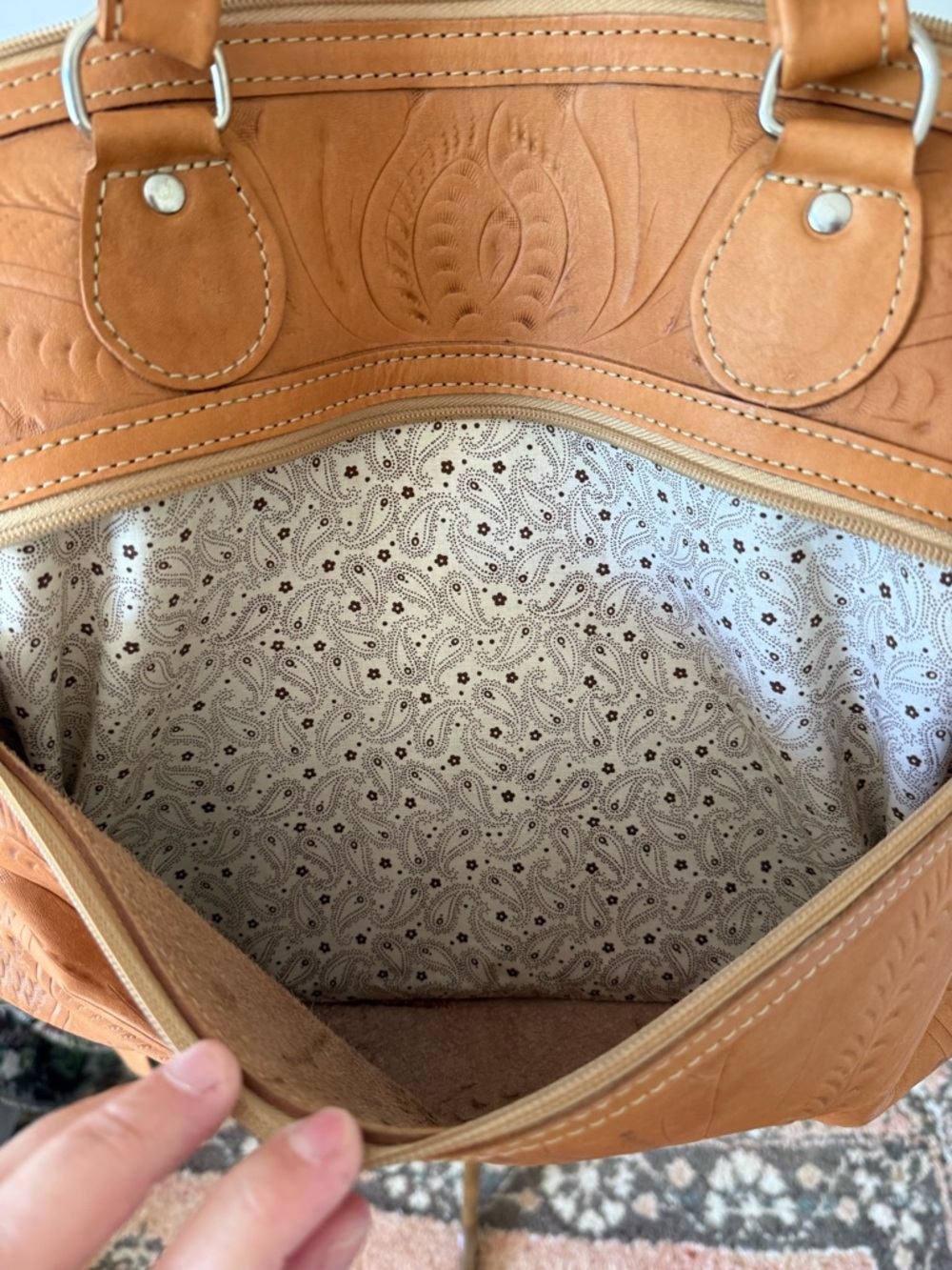 Ropin west tooled leather weekender carryon - Picture 10 of 10